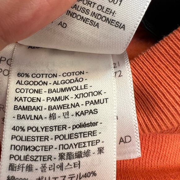Levi’s Cropped Logo Sweatshirt Pullover Orange Medium Streetwear - Picture 5 of 6